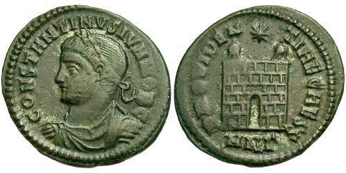 1 Follis /  AE3 Impero romano (27BC-395) Bronzo Costanzo II (317 - 361)
