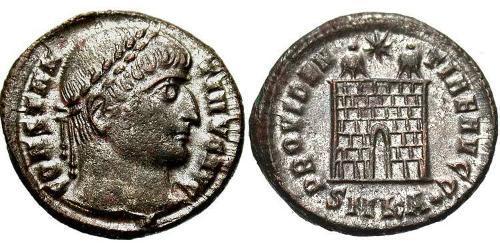 1 Follis /  AE3 Impero romano (27BC-395) Bronzo Costantino I (272 - 337)