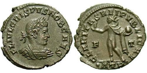 1 Follis /  AE3 Impero romano (27BC-395) Bronzo Crispo (305 - 326)