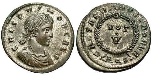 1 Follis /  AE3 Impero romano (27BC-395) Bronzo Crispo (305 - 326)