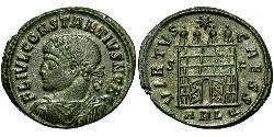 1 Follis /  AE3 Western Roman Empire (285-476) 青铜 君士坦提烏斯二世