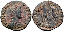 1 Follis /  AE3 Western Roman Empire (285-476) 青铜 Honorius  (384-423)
