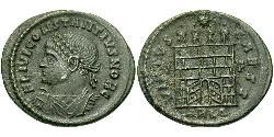 1 Follis /  AE3 Western Roman Empire (285-476) 青铜 君士坦提烏斯二世