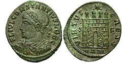 1 Follis /  AE3 Western Roman Empire (285-476) 青铜 君士坦提烏斯二世