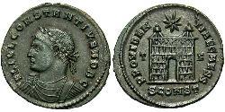 1 Follis /  AE3 Western Roman Empire (285-476) 青铜 君士坦提烏斯二世