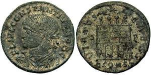 1 Follis /  AE3 Western Roman Empire (285-476) 青铜 君士坦提烏斯二世