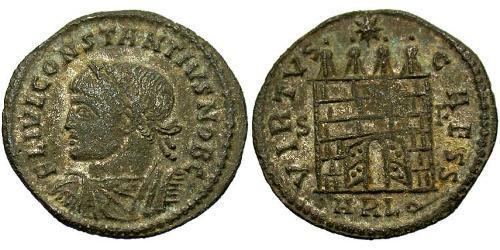 1 Follis /  AE3 Western Roman Empire (285-476) 青铜 君士坦提烏斯二世