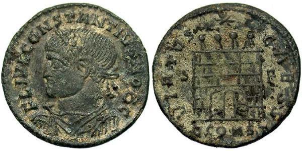 1 Follis /  AE3 Western Roman Empire (285-476) 青铜 君士坦提烏斯二世