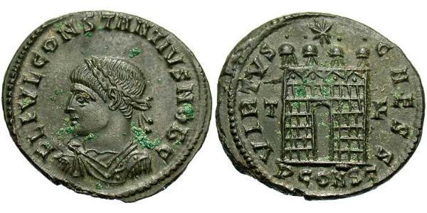 1 Follis /  AE3 Western Roman Empire (285-476) 青铜 君士坦提烏斯二世