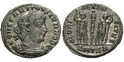 1 Follis /  AE3 羅馬帝國 青铜 君士坦提烏斯二世