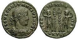 1 Follis /  AE3 羅馬帝國 青铜 君士坦提烏斯二世