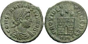 1 Follis /  AE3 羅馬帝國 青铜 君士坦提烏斯二世