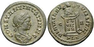 1 Follis /  AE3 羅馬帝國 青铜 君士坦提烏斯二世