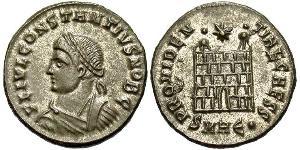 1 Follis /  AE3 羅馬帝國 青铜 君士坦提烏斯二世