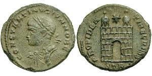 1 Follis /  AE3 羅馬帝國 青铜 君士坦提烏斯二世