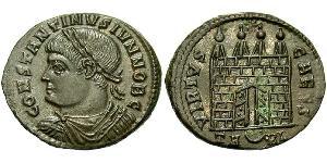 1 Follis /  AE3 羅馬帝國 青铜 君士坦提烏斯二世
