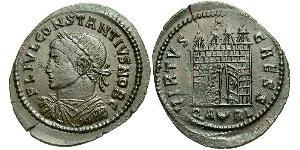 1 Follis /  AE3 羅馬帝國 青铜 君士坦提烏斯二世