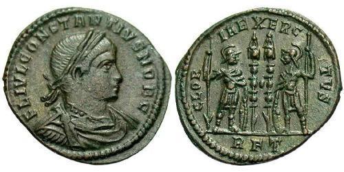 1 Follis /  AE3 羅馬帝國 青铜 君士坦提烏斯二世