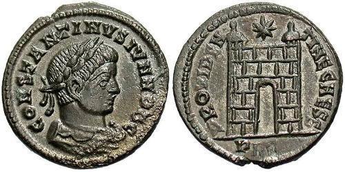 1 Follis /  AE3 羅馬帝國 青铜 君士坦提烏斯二世