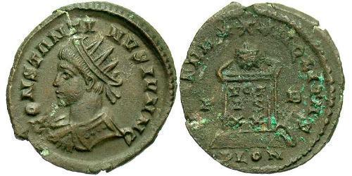 1 Follis /  AE3 羅馬帝國 青铜 君士坦提烏斯二世