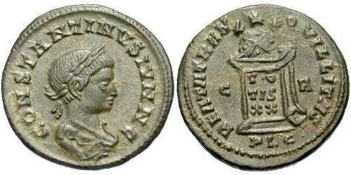 1 Follis /  AE3 羅馬帝國 青铜 君士坦提烏斯二世