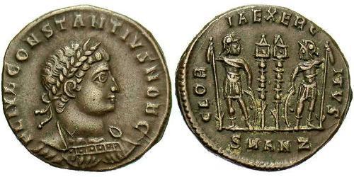 1 Follis /  AE3 羅馬帝國 青铜 君士坦提烏斯二世