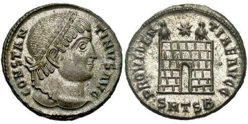1 Follis /  AE3 羅馬帝國 青铜 君士坦丁大帝