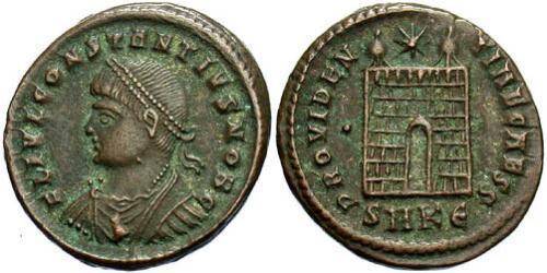 1 Follis /  AE3 羅馬帝國 青铜 君士坦提烏斯二世