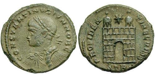 1 Follis /  AE3 羅馬帝國 青铜 君士坦提烏斯二世