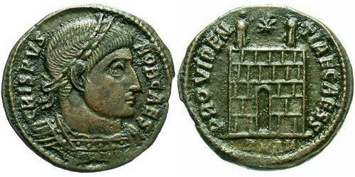 1 Follis /  AE3 羅馬帝國 青铜 Crispus (305 - 326)