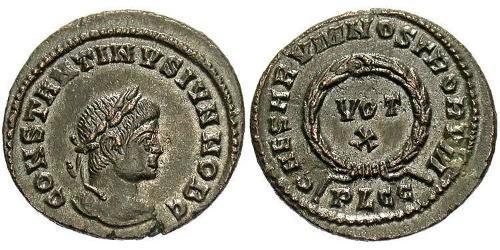 1 Follis /  AE3 羅馬帝國 青铜 君士坦提烏斯二世