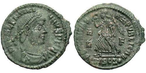 1 Follis /  AE3 羅馬帝國 青铜 瓦伦提尼安一世