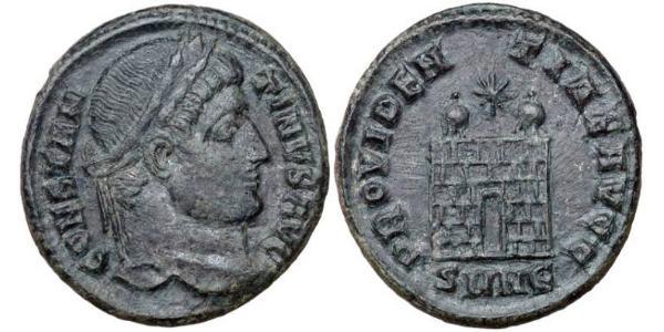 1 Follis /  AE3 羅馬帝國 青铜 君士坦丁大帝