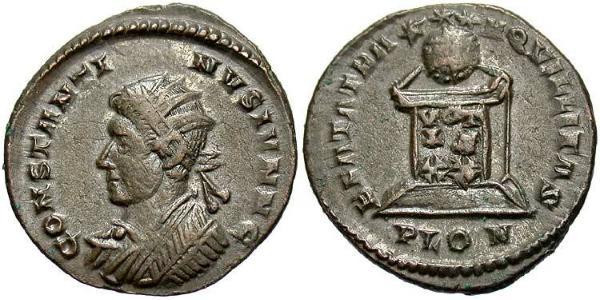 1 Follis /  AE3 羅馬帝國 青铜 君士坦提烏斯二世