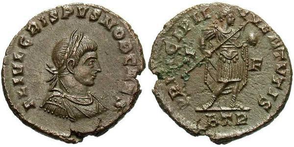 1 Follis /  AE3 羅馬帝國 青铜 Crispus (305 - 326)
