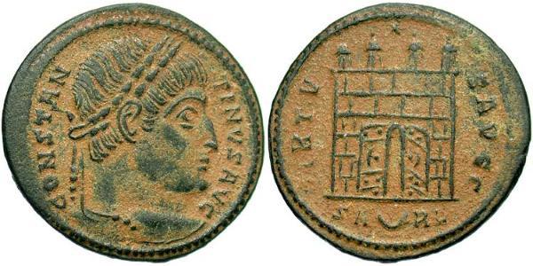 1 Follis /  AE3 羅馬帝國 青铜 君士坦丁大帝