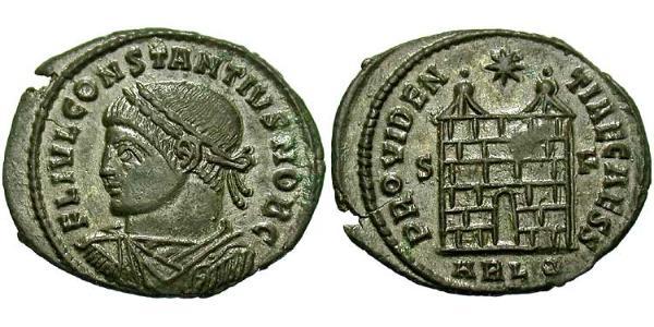 1 Follis /  AE3 羅馬帝國 青铜 君士坦提烏斯二世