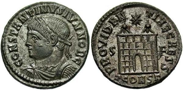 1 Follis /  AE3 羅馬帝國 青铜 君士坦提烏斯二世