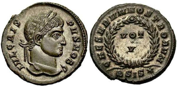 1 Follis /  AE3 羅馬帝國 青铜 Crispus (305 - 326)