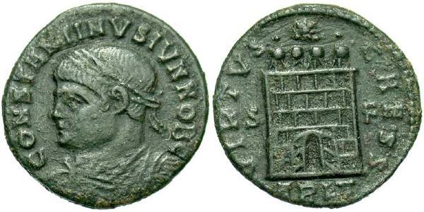 1 Follis /  AE3 羅馬帝國 青铜 君士坦提烏斯二世