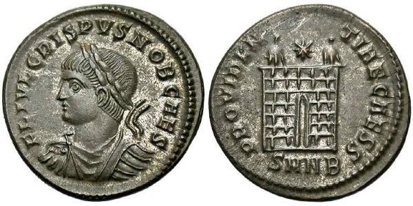 1 Follis /  AE3 羅馬帝國 青铜 Crispus (305 - 326)