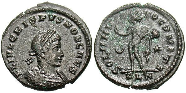 1 Follis /  AE3 羅馬帝國 青铜 Crispus (305 - 326)