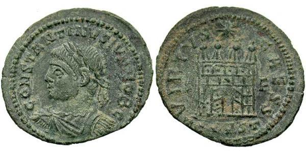 1 Follis /  AE3 羅馬帝國 青铜 君士坦提烏斯二世