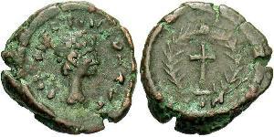 1 Follis /  AE4 Imperio bizantino (330-1453) Bronce Teodosio II (401-450)