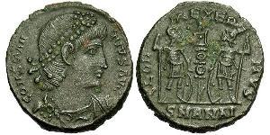 1 Follis /  AE4 Imperio romano (27BC-395) Bronce Constancio II (317 - 361)