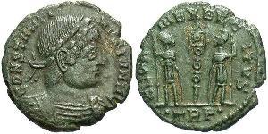 1 Follis /  AE4 Imperio romano (27BC-395) Bronce Constancio II (317 - 361)