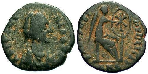 1 Follis /  AE4 Imperio romano (27BC-395) Bronce Elia Flacila (?-385)