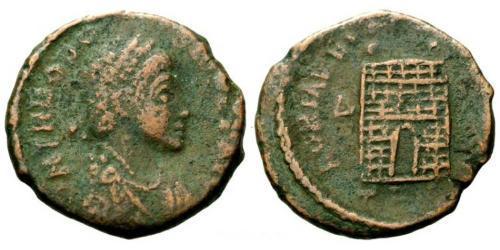 1 Follis /  AE4 Imperio romano (27BC-395) Bronce Teodosio I (347-395)