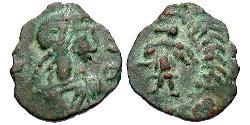 1 Follis /  AE4 Imperio romano de Occidente (285-476) Bronce Valentiniano III (419-455)