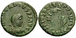 1 Follis /  AE4 Imperio romano de Occidente (285-476) Bronce Arcadio (377-408)